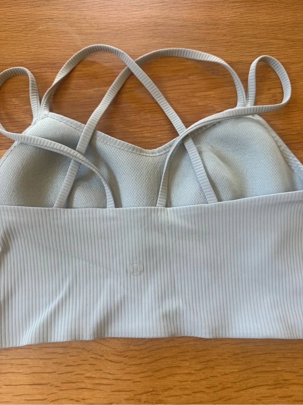 Lululemon Like a Cloud Long Line Ribbed Bra in a light green B/C cup
